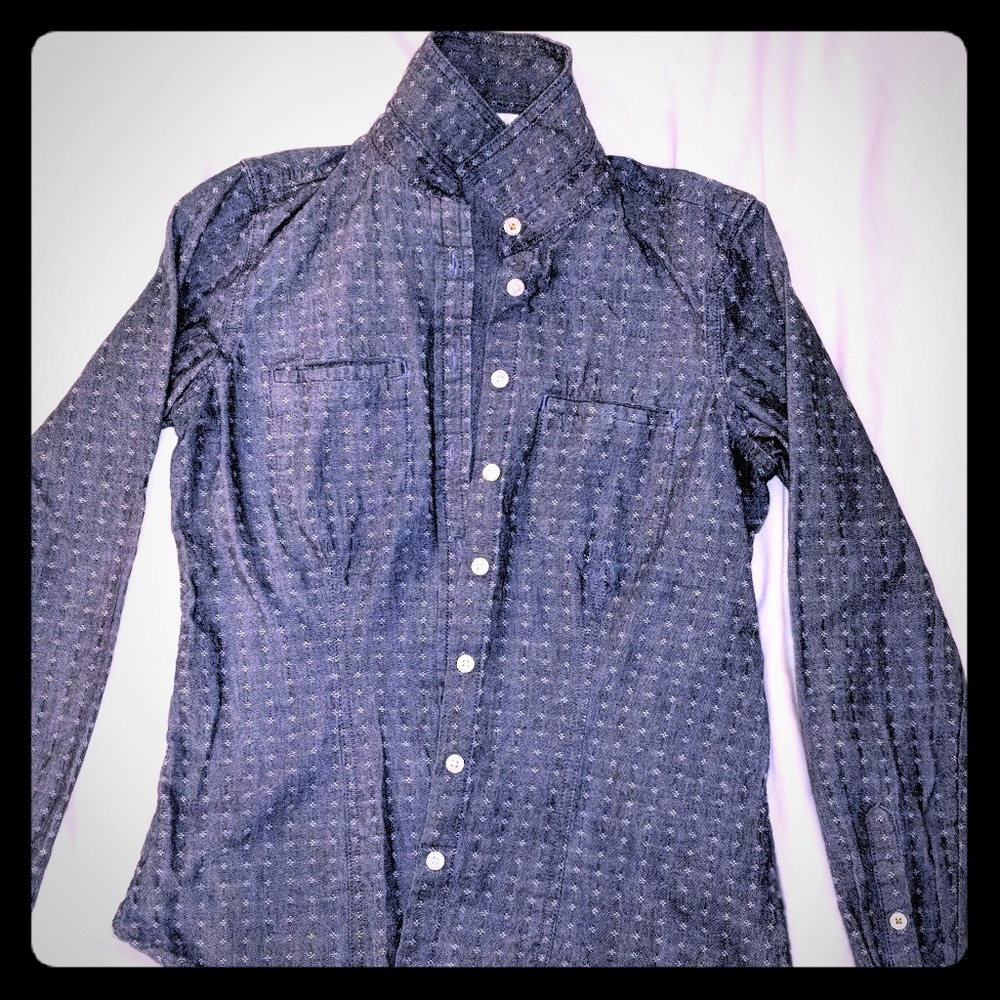 Blue polka dotted blouse